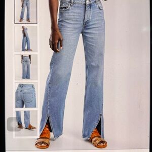 Free People Long Lines Slit Straight Jean